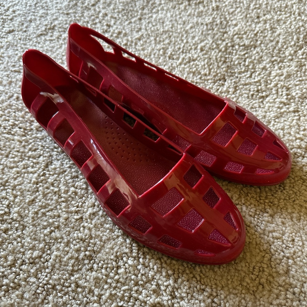 Ancient Greek Sandals Jelly Eli Red Flats - Size 38 Womens